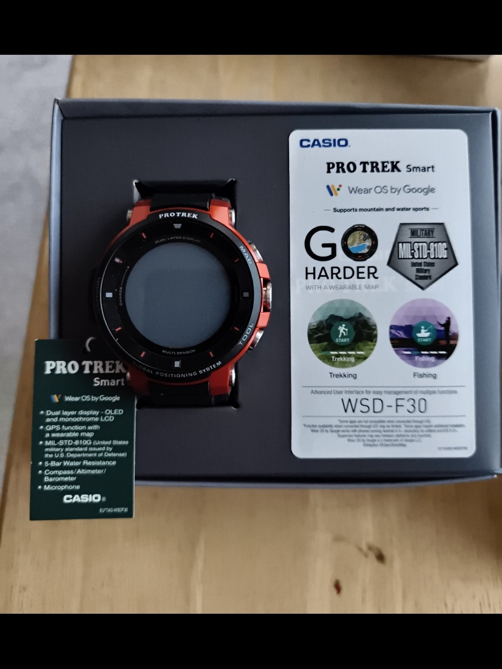 Casio PRO TREK Smart WSD-F30 Red and Black GPS Smartwatch